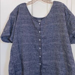 Cotton and linen button up shirt 3X